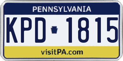 PA license plate KPD1815