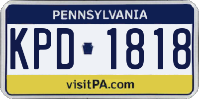 PA license plate KPD1818