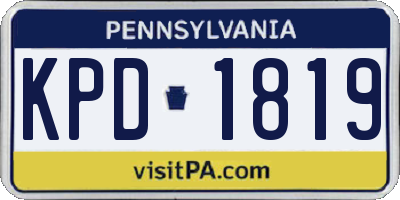 PA license plate KPD1819