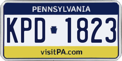 PA license plate KPD1823