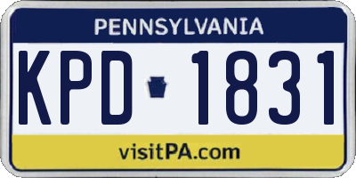 PA license plate KPD1831