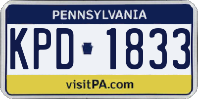 PA license plate KPD1833