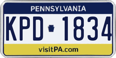 PA license plate KPD1834