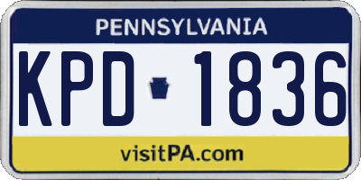 PA license plate KPD1836