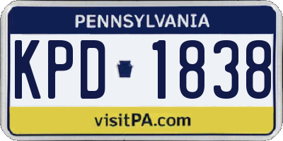 PA license plate KPD1838
