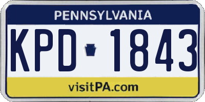 PA license plate KPD1843