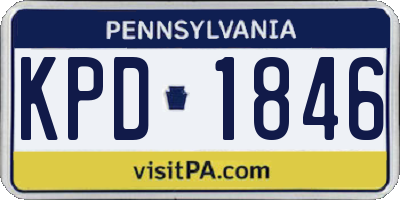 PA license plate KPD1846