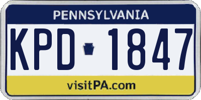 PA license plate KPD1847