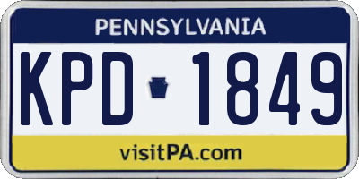 PA license plate KPD1849