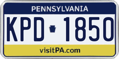 PA license plate KPD1850