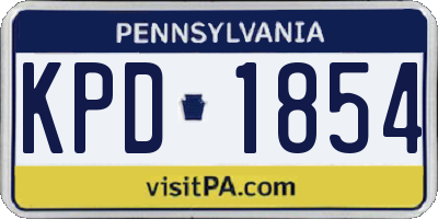 PA license plate KPD1854