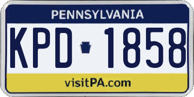 PA license plate KPD1858