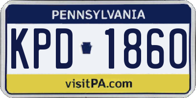 PA license plate KPD1860