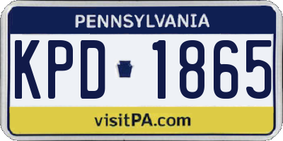 PA license plate KPD1865