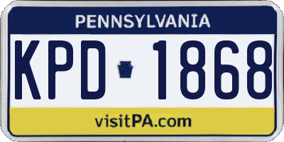 PA license plate KPD1868