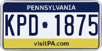 PA license plate KPD1875