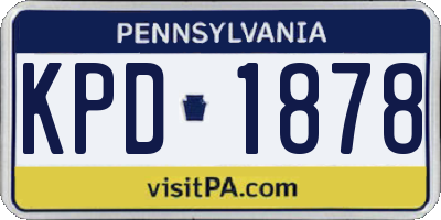PA license plate KPD1878