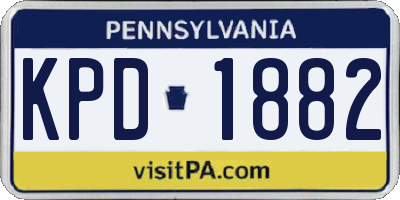 PA license plate KPD1882