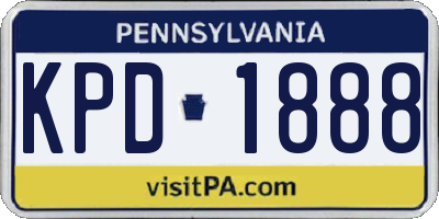 PA license plate KPD1888