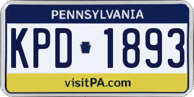 PA license plate KPD1893