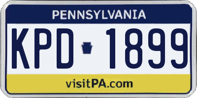 PA license plate KPD1899