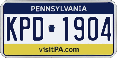 PA license plate KPD1904