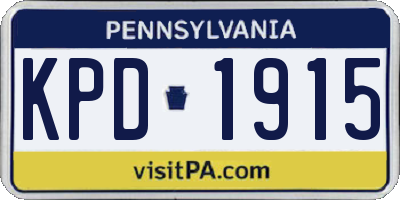 PA license plate KPD1915