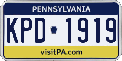 PA license plate KPD1919