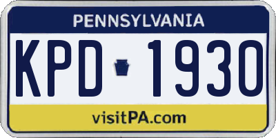 PA license plate KPD1930