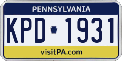 PA license plate KPD1931
