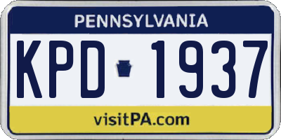 PA license plate KPD1937