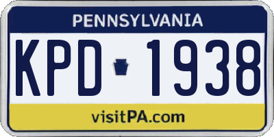 PA license plate KPD1938