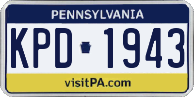 PA license plate KPD1943