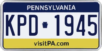 PA license plate KPD1945
