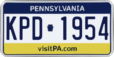 PA license plate KPD1954