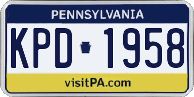 PA license plate KPD1958