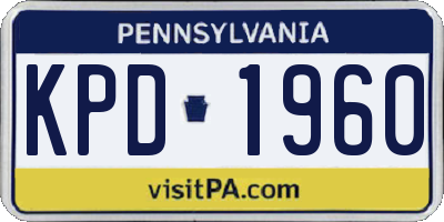 PA license plate KPD1960