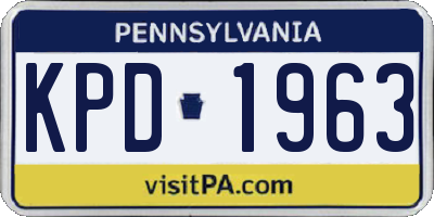 PA license plate KPD1963