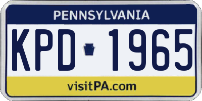 PA license plate KPD1965