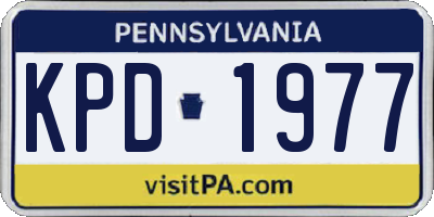 PA license plate KPD1977