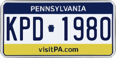 PA license plate KPD1980