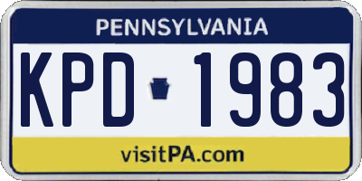 PA license plate KPD1983
