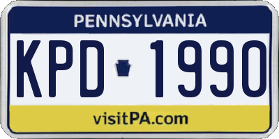 PA license plate KPD1990