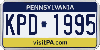 PA license plate KPD1995