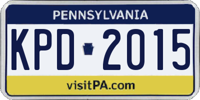 PA license plate KPD2015