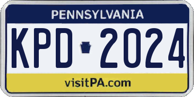 PA license plate KPD2024