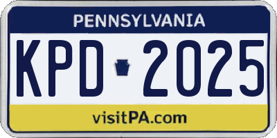 PA license plate KPD2025