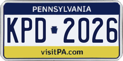 PA license plate KPD2026