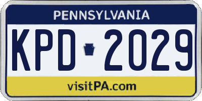 PA license plate KPD2029