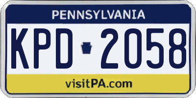 PA license plate KPD2058